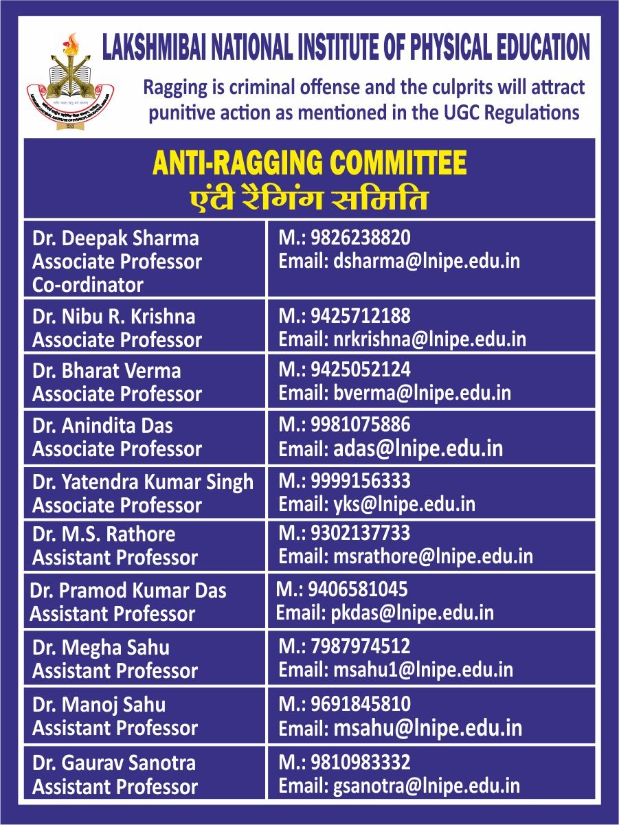 Anti-Ragging Committee Contact